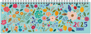 Tischquerkalender Blumenwiese 2025 - hübsches Blumendesign - 29,7 x 10,5 cm - Spiralbindung - mit viel Platz für Einträge