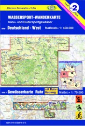 Deutschland-West mit Gewässerkarte Ruhr