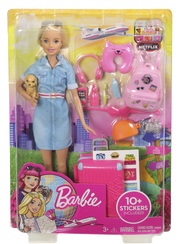 Barbie - Reise Puppe (blond) und Zubehör