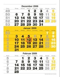 3-Monats-Kalender