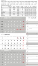 3-Monats-Kombiplaner Grau 2016