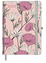 GreenLine Diary Floral 2024 - Buchkalender - Taschenkalender - 16x22