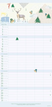 GreenLine Turnowsky 2025 Familienplaner -Wandkalender - Familien-Kalender - 22x45 - Abbildung 1