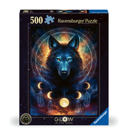 Ravensburger Puzzle 12000442 - Leuchtender Wolf - 500 Teile Puzzle für Erwachsene und Kinder ab 10 Jahren, Leuchtpuzzle mit Wolf-Motiv, Leuchtet im Dunkeln