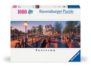 Ravensburger Puzzle 12000446 - Abend in Amsterdam - 1000 Teile Puzzle für Erwachsene und Kinder ab 14 Jahren, Puzzle von Amsterdam im Panorama-Format
