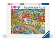 Ravensburger Puzzle 12000571 - Niedliche Pilzhäuschen in der Blumenwiese - 1000 Teile Puzzle für Erwachsene und Kinder ab 14 Jahren