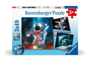 Ravensburger Kinderpuzzle - 12000860 Abenteuer Weltraum- 3x49 Teile Puzzle für Kinder ab 5 Jahren