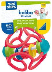 Ravensburger ministeps 4151 baliba Rasselball - Flexibler Greifling, Beißring und Babyrassel - Baby Spielzeug ab 3 Monate - rot - Cover