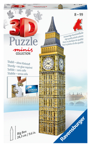 Ravensburger 3D Puzzle 11246 - Mini Big Ben - Miniaturversion des berühmten Wahrzeichens aus London zum Puzzeln in 3D - ab 8 Jahren