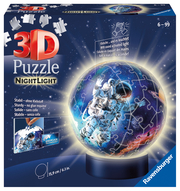 Ravensburger 3D Puzzle 11264 - Nachtlicht Puzzle-Ball Astronauten im Weltall - ab 6 Jahren, LED Nachttischlampe mit Klatsch-Schalter