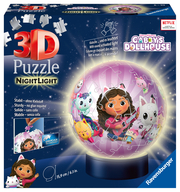 Ravensburger 3D Puzzle 11575 - Nachtlicht Puzzle-Ball Gabby's Dollhouse - 72 Teile - für Gabby's Dollhouse Fans ab 6 Jahren, LED Nachttischlampe mit Klatsch-Mechanismus