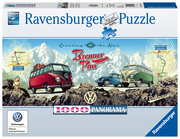 Ravensburger Puzzle 15102 - Mit dem Bulli über den Brenner - 1000 Teile VW Puzzle für Erwachsene und Kinder ab 14 Jahren - Cover