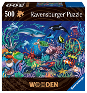 Ravensburger Puzzle 17515 - Unten im Meer - 500 Teile Holzpuzzle für Kinder und Erwachsene ab 14 Jahren, mit individuellen Puzzleformen und kleinen Holzfiguren (= Whimsies)