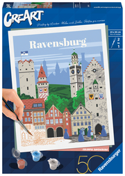 Ravensburger CreArt - Malen nach Zahlen 23685 - Colorful Ravensburg - ab 12 Jahren - Jubiläum 50 Jahre Ravensburger Blaues Dreieck