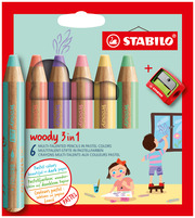 STABILO woody 3 in 1 Pastellfarben 6er