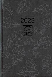 Wochenbuch anthrazit 2023 - Bürokalender 14,6x21 cm - 1 Woche auf 2 Seiten - 128 Seiten - mit Eckperforation - Notizbuch - Blauer Engel - 766-0721