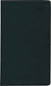 Taschenplaner Leporello PVC schwarz 2024 9,5x16 1M/2S