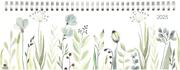 Tisch-Querkalender Style Wildblumen 2025 - Büro-Planer 29,7x10,5 cm - Tisch-Kalender - 1 Woche 2 Seiten - Ringbindung - Zettler
