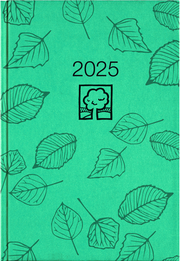 Buchkalender türkis 2025 - Bürokalender 14,5x21 cm - 1 Tag auf 1 Seite - Kartoneinband, Recyclingpapier - Stundeneinteilung 7 - 19 Uhr - 876-0717