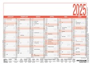Arbeitstagekalender 2025 - A6 (14,8 x 10,5 cm) - 6 Monate auf 1 Seite - Tafelkalender - Plakatkalender - Jahresplaner - 900-0000