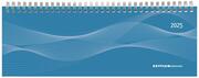 Tisch-Querkalender PP-Cover blau 2025 - Büro-Planer 29,7x10,5 cm - Tisch-Kalender - 1 Woche 2 Seiten - Ringbindung - Zettler