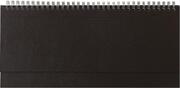 Tisch-Querkalender Balacron schwarz 2025 - Büro-Planer 29,7x13,5 cm - mit Registerschnitt - Tisch-Kalender - verlängerte Rückwand - 1 Woche 2 Seiten