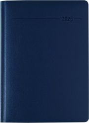 Buchkalender Balacron blau 2025 - Büro-Kalender A5 - Cheftimer - 1 Tag 1 Seite - 416 Seiten - Balacron-Einband - Zettler