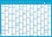 Jahresplaner 14 Monate foliert 2025 - Plakat-Kalender 86x61 cm - abwischbar - Ferienübersicht - Arbeitstagezählung - Zettler