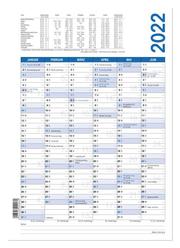 Arbeitstagekalender 2022 - A4 (21x 129,7 cm) - 6 Monate auf 1 Seite - Hochformat - Plakatkalender - Jahresplaner - 906-0000