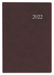 Terminbuch bordeaux 2022 - Bürokalender A4 (21x29,7 cm) - 1 Tag 1 Seite - Einband wattiert - Viertelstundeneinteilung 7:30 - 20 Uhr - 886-0011
