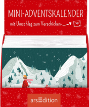 Display Mini-Adventskalender mit Umschlag zum Verschicken mit winterlichen Motiven - Cover