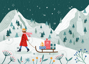 Display Mini-Adventskalender mit Umschlag zum Verschicken mit winterlichen Motiven - Abbildung 1