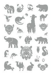 Metallic-Sticker - Wilde Tiere - Abbildung 5