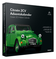 Citroen 2CV Adventskalender grün, Metall Modellbausatz im Maßstab 1:38, inkl. Soundmodul und 50-seitigem Begleitbuch