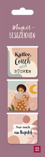 Magnetlesezeichen - Kaffee, Couch und Bücher - Cover