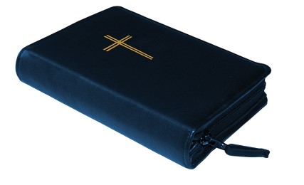 Gotteslob-Buchhülle Kreuz Blau/Leder fein - Cover