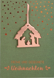 Grußkarte Grün 'Frohe und gesegnete Weihnachten'