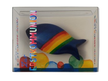 Handschmeichler 'Fisch blau mit Regenbogen'