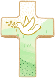 Holzkreuz - Du bist geborgen in Gottes Hand - Kleine Hand-Holzkreuze auf Mini-Büchlein - Abbildung 1