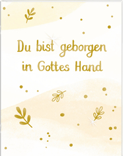 Holzkreuz - Du bist geborgen in Gottes Hand - Kleine Hand-Holzkreuze auf Mini-Büchlein - Abbildung 8