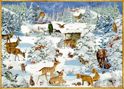 Tiere in Schneelandschaft - Abbildung 1
