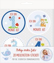 Meilenstein-Sticker Blau - Babys erstes Jahr