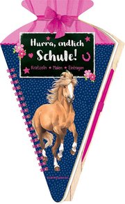 Schultüten-Kratzelbuch - Pferdefreunde - Hurra, endlich Schule! - Cover