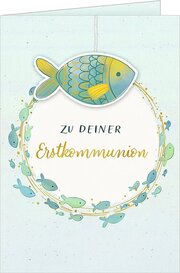 Grußkarte Fisch - Zu deiner Erstkommunion - Cover