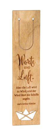 Holz-Lesezeichen 'Worte sind Luft'
