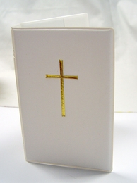 Gotteslobhülle Weiß mit Kreuz gold