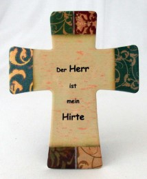 Keramik-Kreuz 'Der Herr ist mein Hirte'