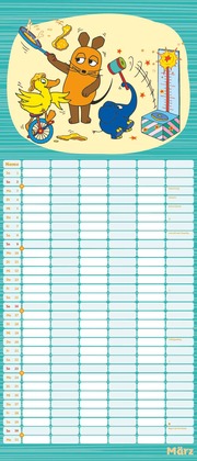 Die Maus 2025 - DUMONT Mega-Familienkalender mit 6 Spalten - Familienplaner mit 2 Stundenplänen und Ferientabelle - Hochformat 30,0 x 70,0 cm - Illustrationen 3