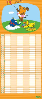 Die Maus 2025 - DUMONT Mega-Familienkalender mit 6 Spalten - Familienplaner mit 2 Stundenplänen und Ferientabelle - Hochformat 30,0 x 70,0 cm - Illustrationen 4