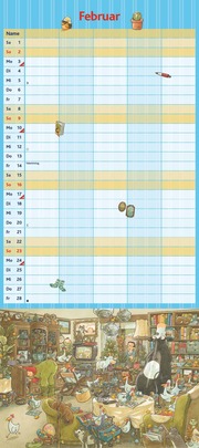 Die Kuh Lieselotte Familienkalender 2025 - Von Alexander Steffenmeier - Familienplaner mit 5 Spalten - Format 22 x 49,5 cm - Illustrationen 2
